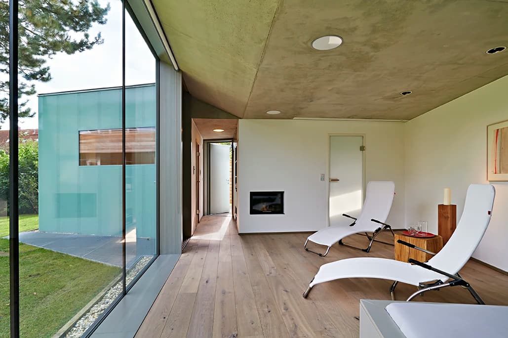 Gartenhaus mit Sauna in Dresden. Konzeption von vierPLUS